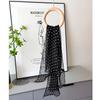 French Retro Black Polka Dot Silk Georgette Narrow Scarf (160x30)