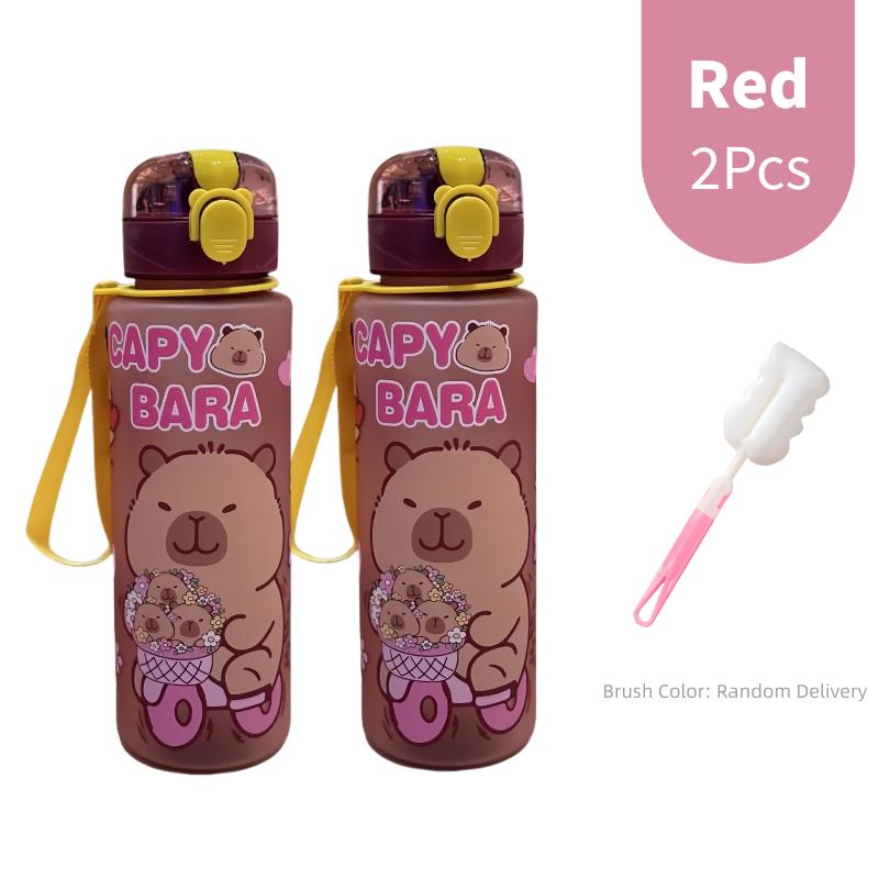 700ML Cute Cartoon Capybara Water Cup Leakproof Plastic Water Bottle Portable Travel Camping Bottle Drinking Bottle for Children