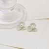 925 Silver Needle French Retro White Flower Stud Earrings