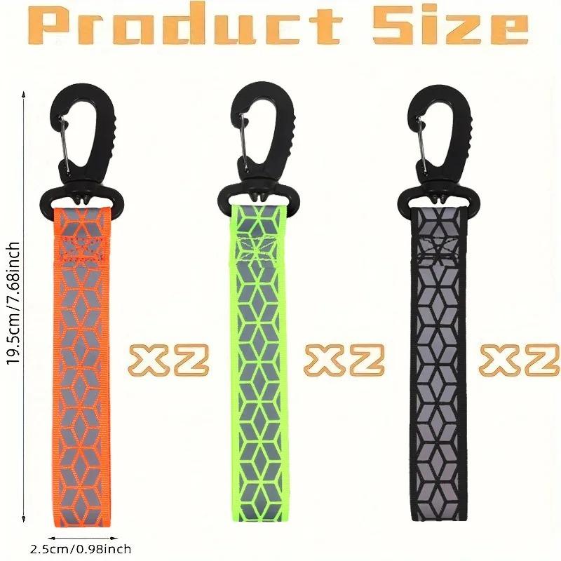 2/4Pcs Reflective Straps Pendant Keychain For Outdoor Camping Night Running Cycling Backpack Safety Lightweight Bright Keyrings