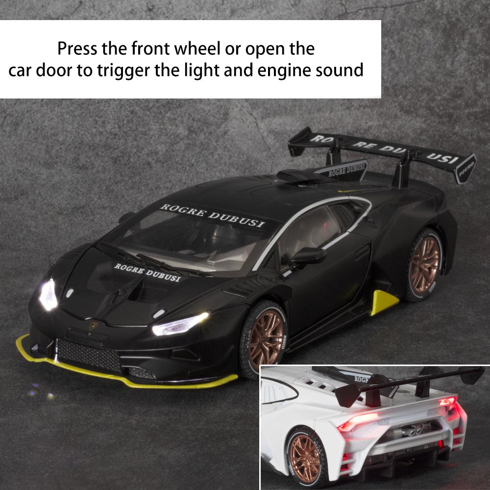 1/32 Scale HURACAN ST EVO Diecast Car Model Toy, Pull Back Toy Vehicle with Sound and Light for Kids Toddler Boys Girls Gift Collection