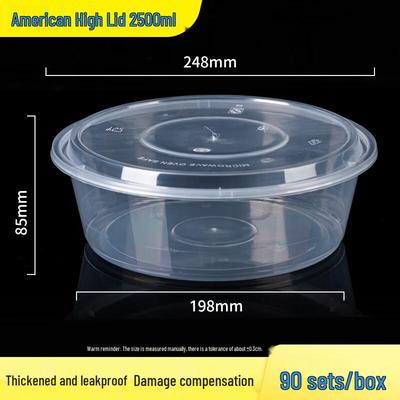 Disposable Round Plastic Takeaway Containers with Lids