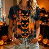 Women's Fashion Casual Short Sleeve T-Shirt with Halloween Graphic Print for Daily Wear, Party and Holiday Outfits