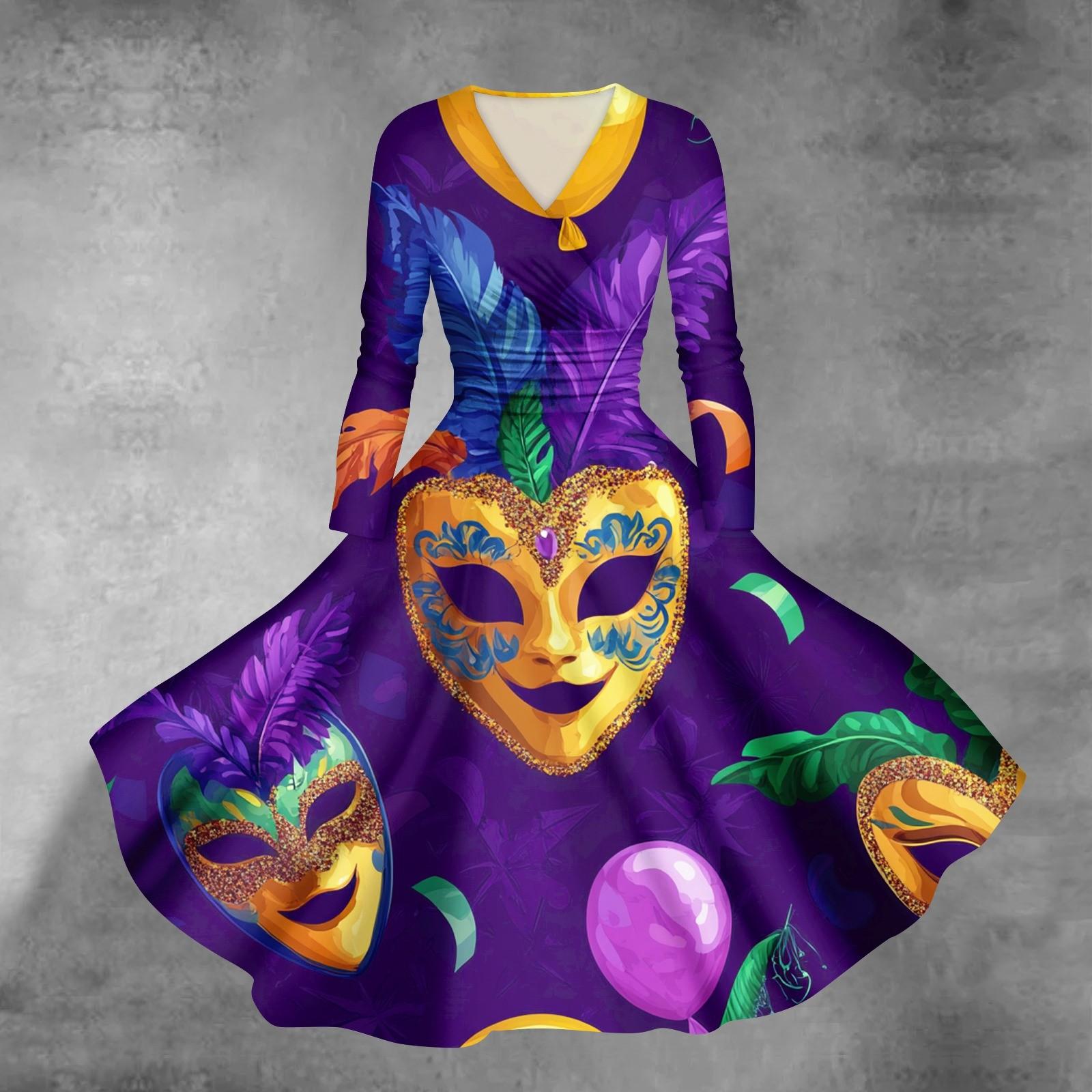 

Женское повседневное модное карнавальное платье с длинным рукавом и V-образным вырезом, сексуальное платье с карманами S жёлтый