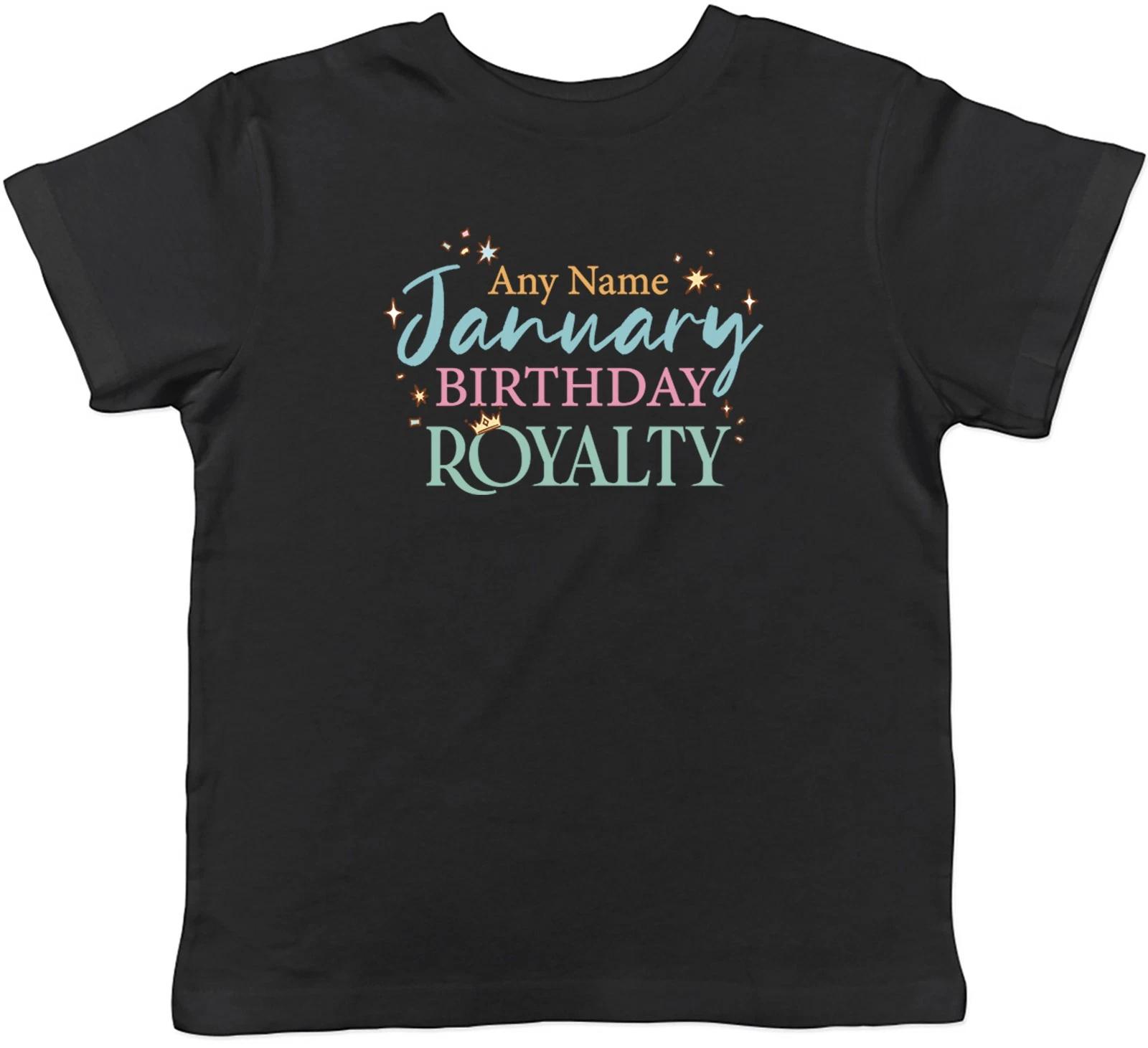 Personalised January Birthday Royalty Kids T-Shirt Boys Girls Gift 100