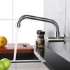 Wall Mounted Rotatable Kitchen Faucet Stainless Steel Single Cold Water Faucet  Washbasin