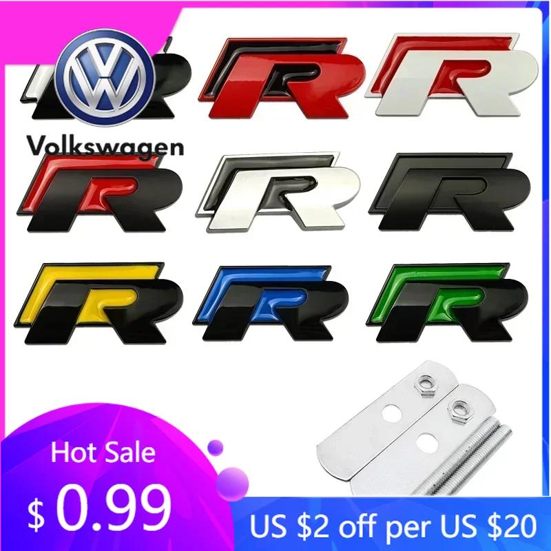2026 Hot For Volkswagen VW Metal Car Front Trunk Logo Grille Emblem for Volkswagen VW R Line Tiguan Bora Golf Passat Touran Jett
