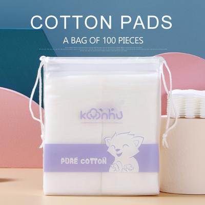 Cosmetic Cotton Pads Bags Of 100 Pieces Makeup Pad Makeup Remover Pad For Face Wet Compress Eye And Lip Pure Cotton Moisturizing Face Pad