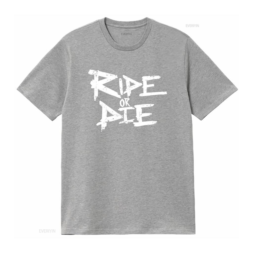 Ride Or Die T Shirt for Streetwear Fashion Casual vintage Washed streetwear designer clothes Comfortable Slightly Breathable