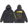 Mens Oversized Hooded Sweatshirt With Washed Distressed Look Cotton Heavyweight Long Sleeve Streetwear Cleanfit Style