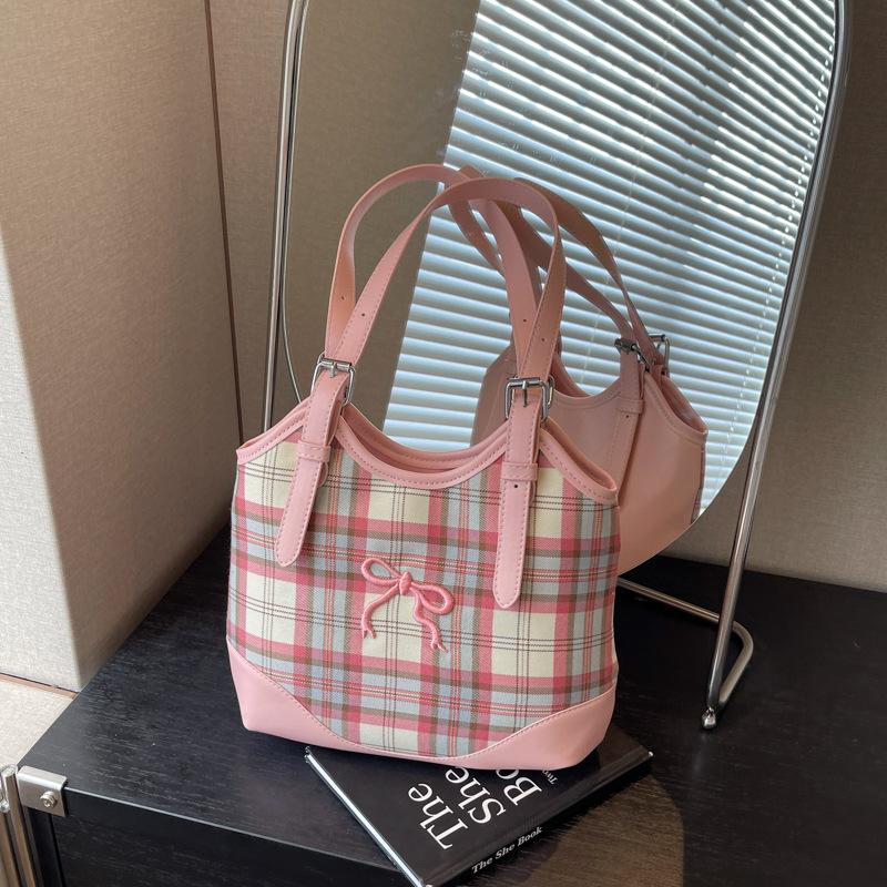 Korean Version Niche Fresh Plaid Large-capacity Bag Women's New Trendy Fashion Tote Bag Versatile Shoulder Handbag