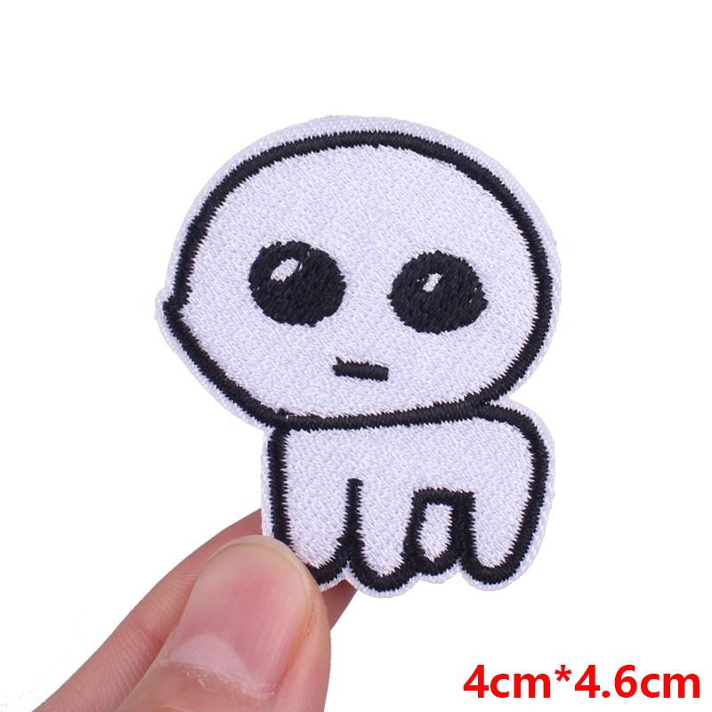 Cute Ghost/Cat Embroidered Patch Cartoon Animal Patch Iron On Patches For Clothing Thermoadhesive Patches For Clothes Jacket DIY