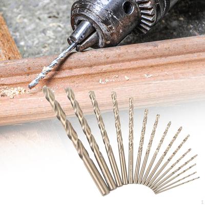 13Pcs Twist Drill Bits, Cobalt Bit Set Stainless Steel Straight Shank 135° Tip 1/16 To 1/4
