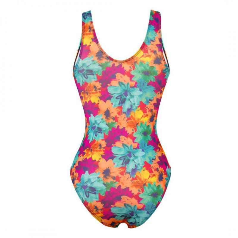 Fashionable Print Tight Slimming Deep V One-piece Swimsuit Seaside Vacation Beach