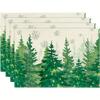 4/6pcs Set Vibrant Pine Green Winter Holiday Christmas Placemats Suitable for Home Kitchen Dining Room Gatherings Indoor And Out