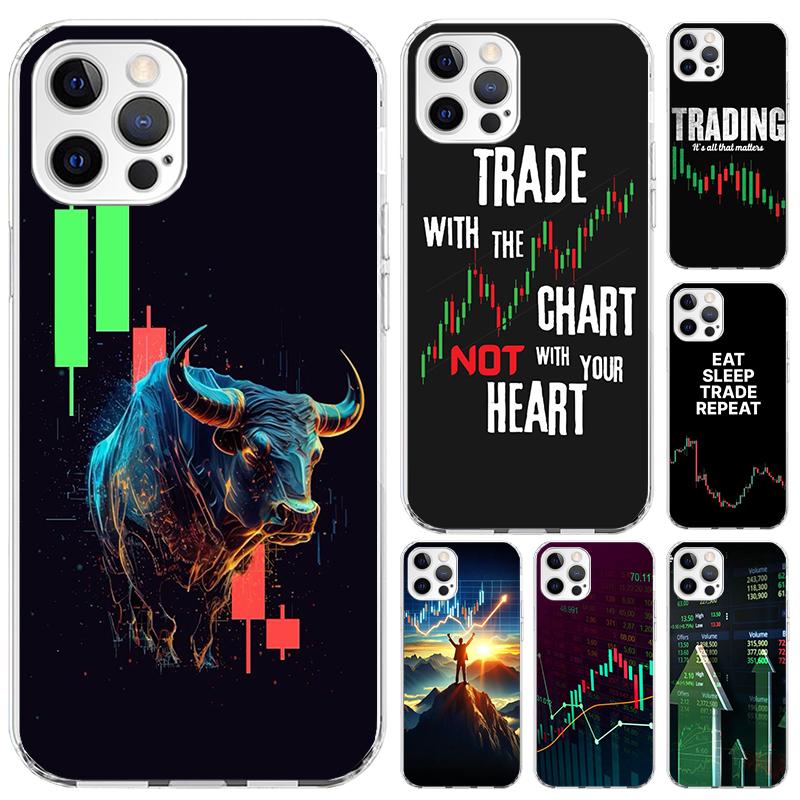 Trade Investment Forex Stock Market Phone Case for Iphone 17 Air 16 15 Plus 14 13 Mini 12 11 Pro Max 16E 7 8 SE 2020 Soft Funda