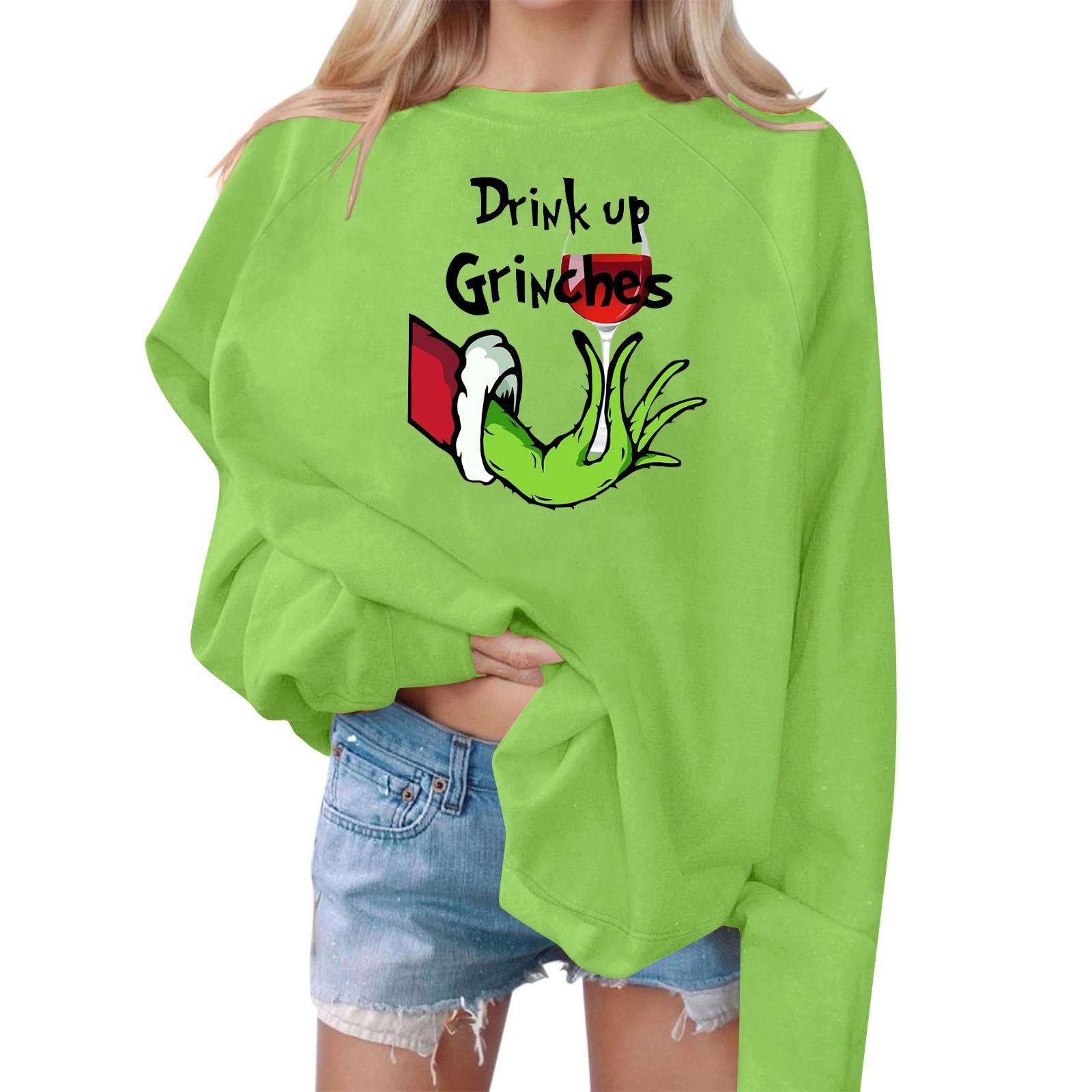 

Женский повседневный и модный свитер с круглым вырезом, свободный свитер с круглым вырезом и принтом XL винный