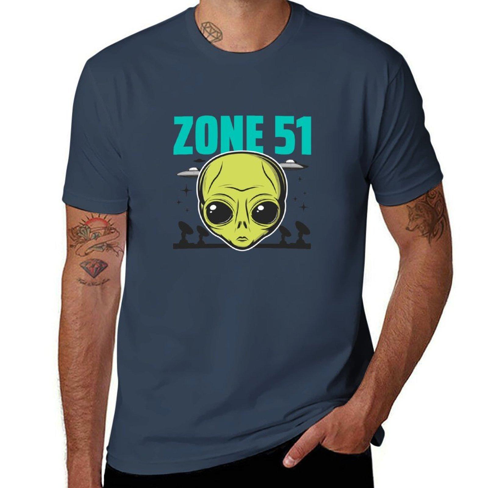Zone 51 Alien Life Tshirt Trendy Pattern Tshirt For Unisex S