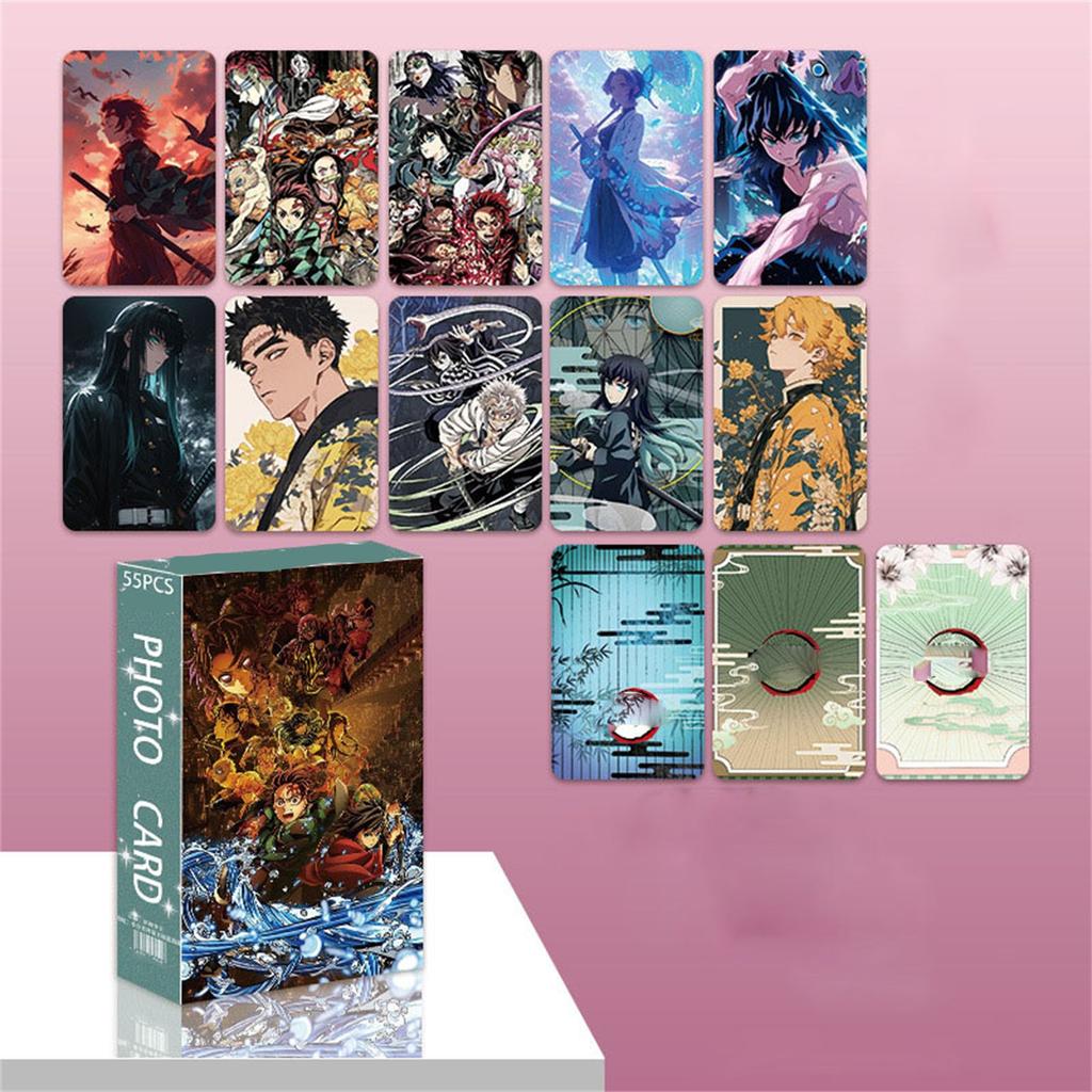 55pcs Anime Style Collectible Photo Cards Set LOMO Style Character Illustration Postcards for Collection and Display
