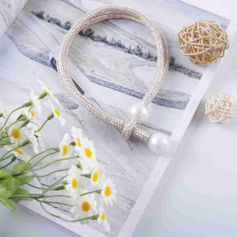 Pull-Out Tie Curtain Holders With Strap Pearl Rope Decor Accessories Pearl Curtain Clip  Home