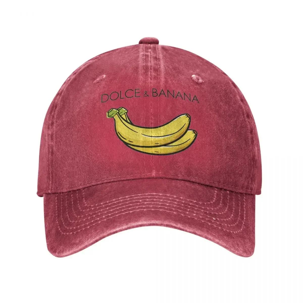 Забавная бейсболка Dolce And Banana в стиле унисекс, потертые джинсовые потертые шляпы, повседневные уличные летние головные уборы Adjustable& 8Y