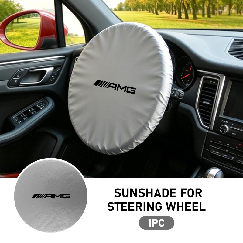 

Car Steering Wheel Sunshade Silver Coated Cloth Insulation Protector Accessories For AMG Mercedes Benz Exclusive C200 C260 C300