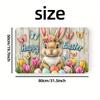 1Pcs Anti Fatigue Kitchen Rugs Easter Bunny Print Waterproof Non-Slip Thick Cushioned Kitchen Mat Heavy Duty Comfort Standing Mat for Kitchen