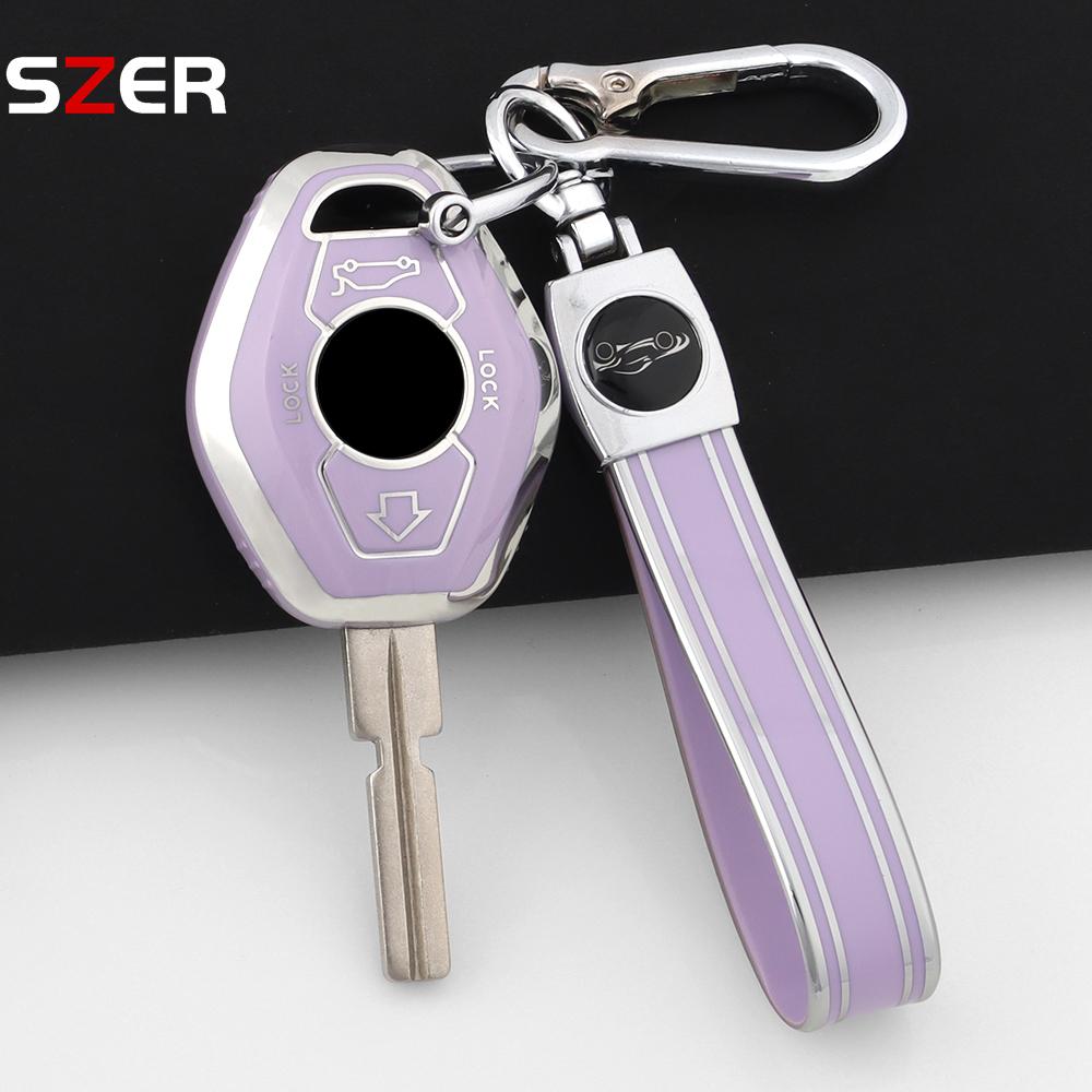 For Bmw Ews X3 X5 Z3 Z4 1 3 5 7 Series E38 E39 E46 Fashion Tpu Car Key Case Cover Protected Shell Fob Keychain Accessories