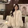 Eco-friendly fur coat, environmentally friendly in autumn and winter, young medium and long daughter gold thickened warm wool coat