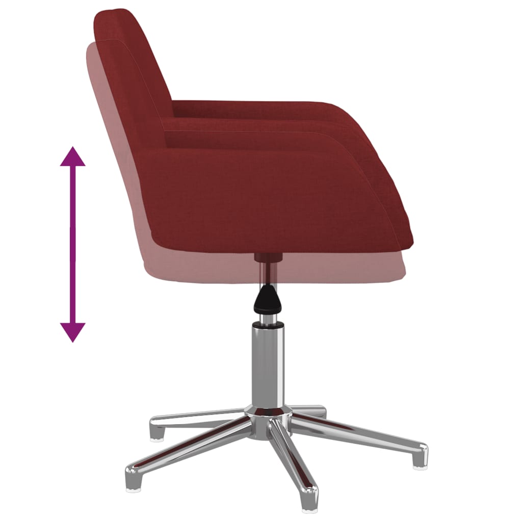 Office Chair Swivel Burgundy Fabric