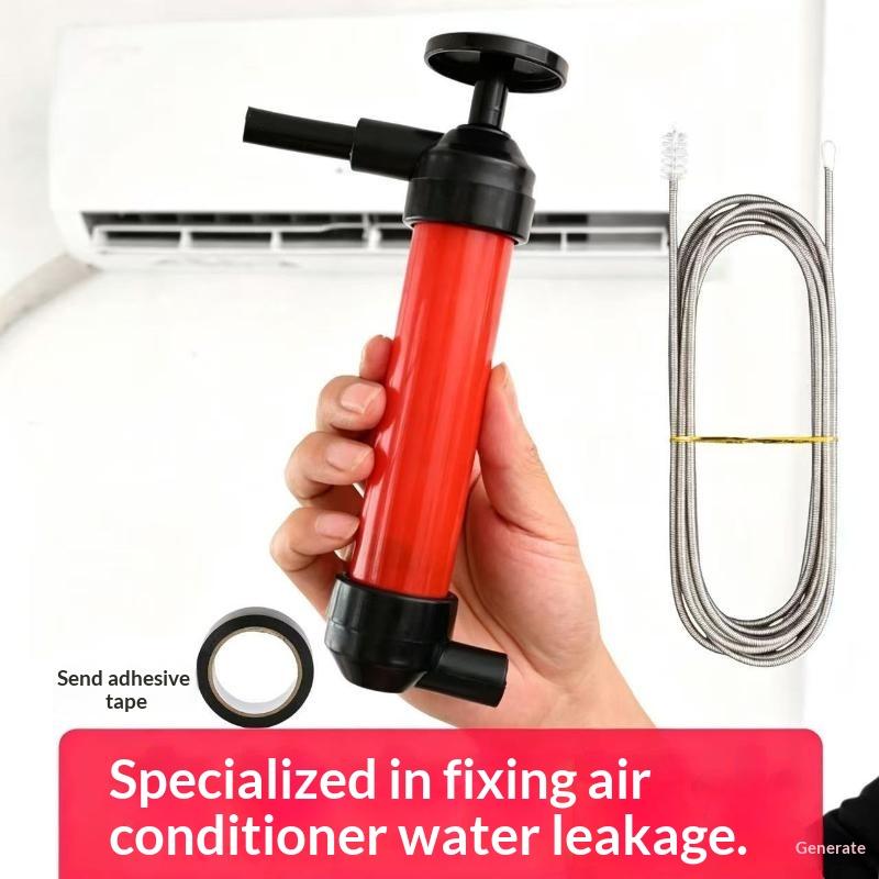 Manual Siphon Pump Ac Drain Unclogger Dual Port Air Extractor For Car Aquarium Fish Tank Oil Water Transfer Plumbing Tool