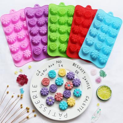 15 Even Small Flower Shape Silicone Chocolate Mold Ice Food Grade Mold Easy To Release Mold