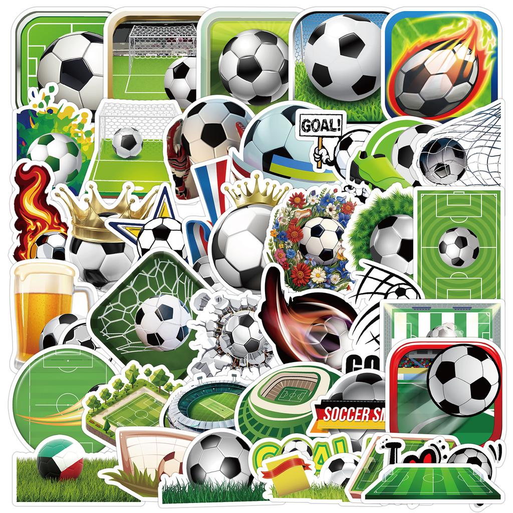 50Zhang Football Graffiti Stickers Sports Ball Decorative Stickers Creative Football Stationery Stickers