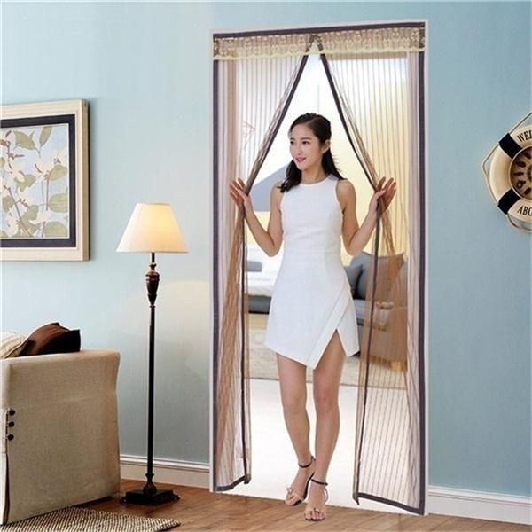 New Large Size Strong Magnetic Door Curtain Mosquito Net Summer Anti Bug Fly Insect Screen Mesh Velcro Mute Soft Screen Door for Home