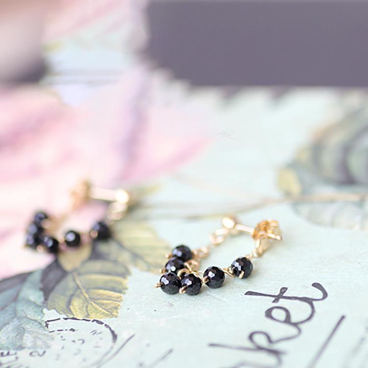 

S925 Sterling Silver Gold-Plated Beaded Chain Drop Earrings for Women - Artistic and Cool Design 925 Silver