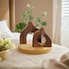 Solid Wood Wooden Vase Irregular Shape Floral Arrangement Vase Nordic Style Vase  Floral Display
