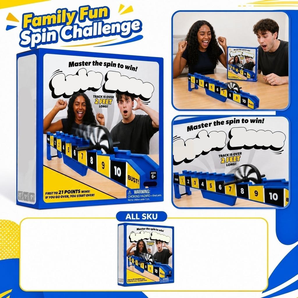 Spin-Zone Family Game Classic Tabletop Game with Spinning Track and Scoreboard for Group Play Suitable for Ages 6 and Up