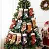 Wooden Christmas Stocking Ornaments 2D Flat Hanging Decorations With Rope, Xmas Tree Pendant For Home Party Holiday Decor Gifts