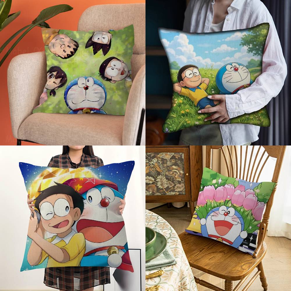 Doraemon Blue Cat Children Fashion Decorative Pillowcase Throw Cover Pillow Case Cushion For Living Room Square Home Decor