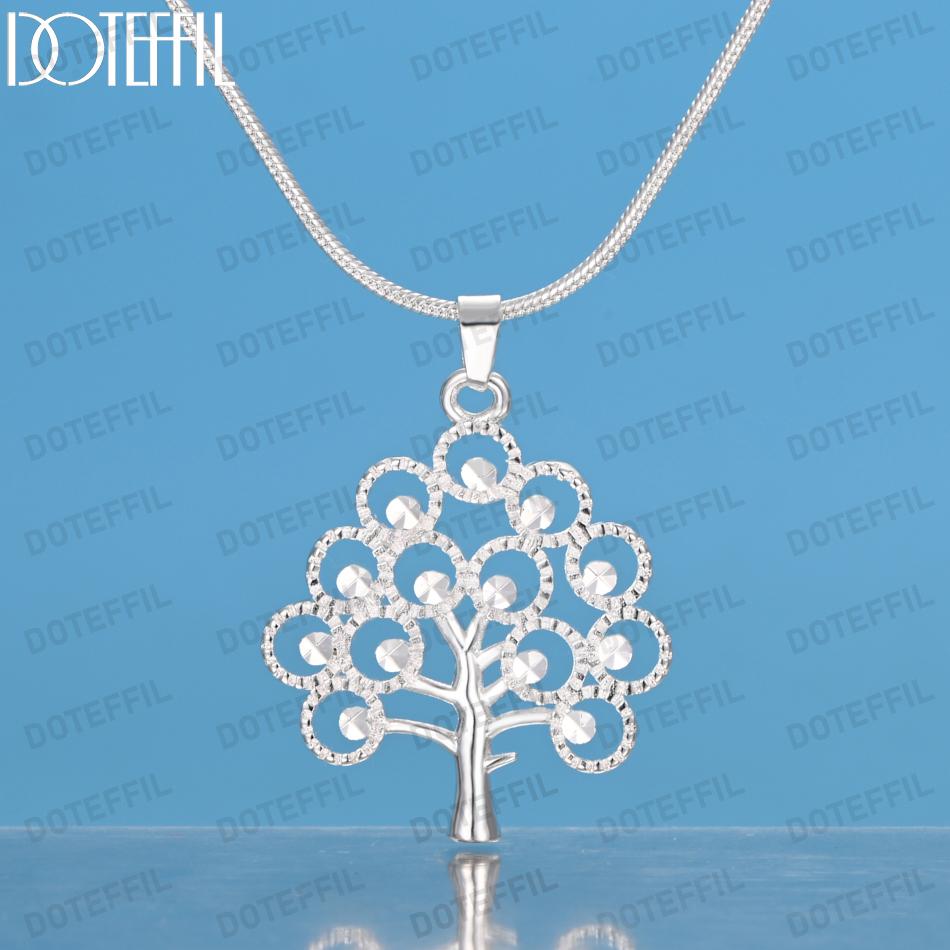 925 Sterling Silver Christmas Tree Pendant Necklace Fashionable Wedding Jewelry