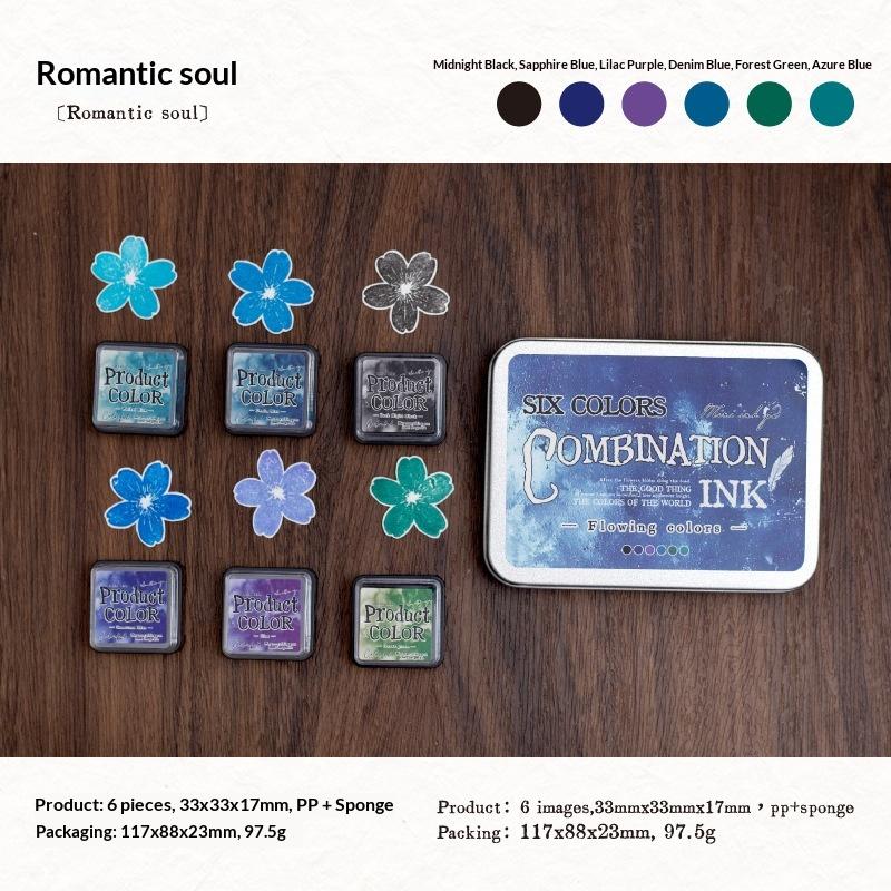 

6 шт. Студенческий планировщик Ручной самозаполняющийся штамп Набор цветных чернильных подушечек Школьные принадлежности Канцелярские товары A4