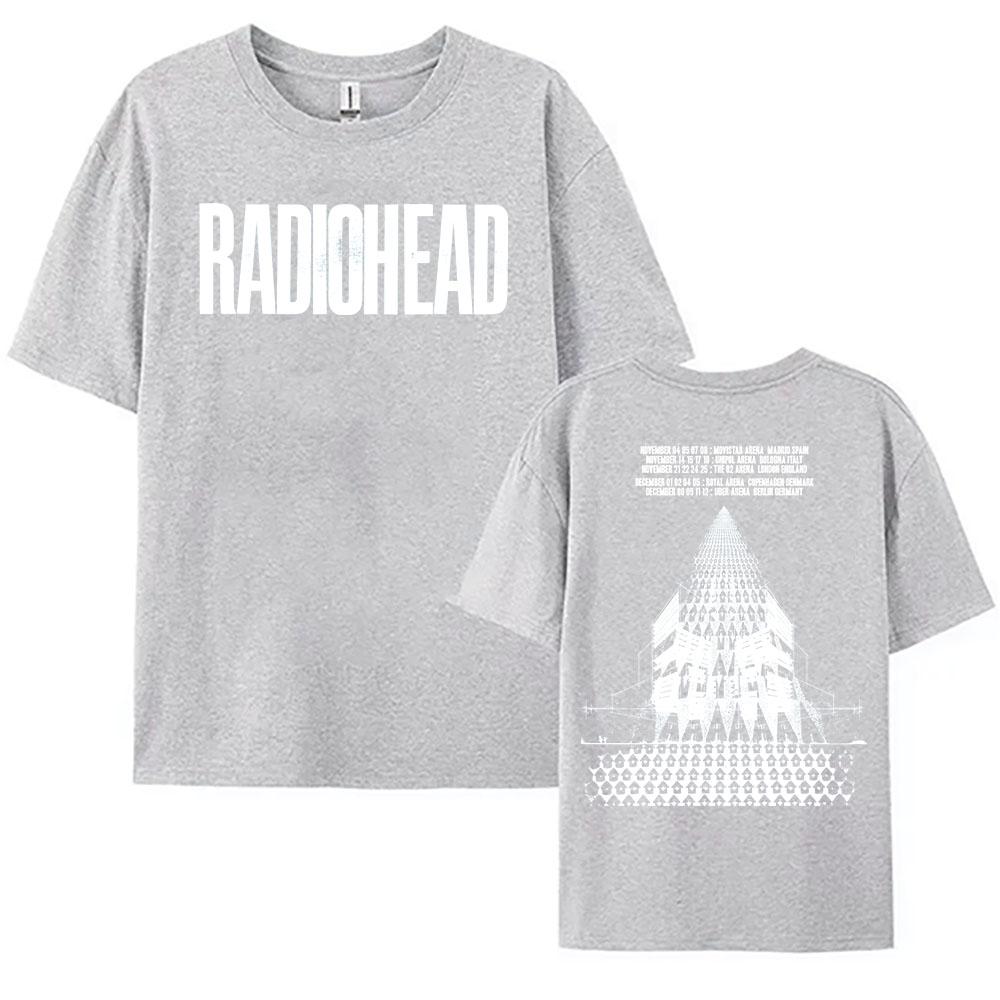 Rock Band Radiohead Tour 2025 Tshirts Cotton Fashion Short Sleeve Female T-shirt Casual O-neck Unisex Streetwear Printing Tees
