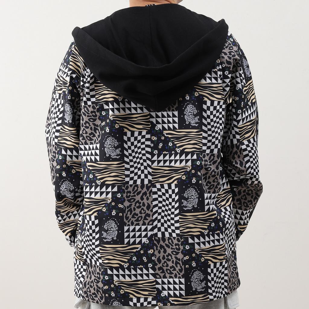 Vans All Over Print Casual Hooded Jacket Men Jackets Black VN0A7Q1CYAK