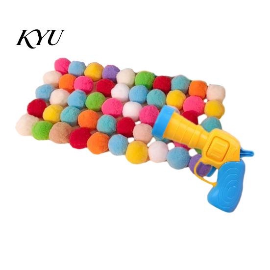 Indoor Cat Exercise Toys Ball Launcher Toy, Plush with Soft Fuzzy for Hunting Balls, Interactive Fetch Toy Bored Cats Kittens Automatic Interaction