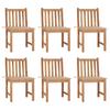 Chaises de jardin lot de 6 avec coussins Bois de teck massif