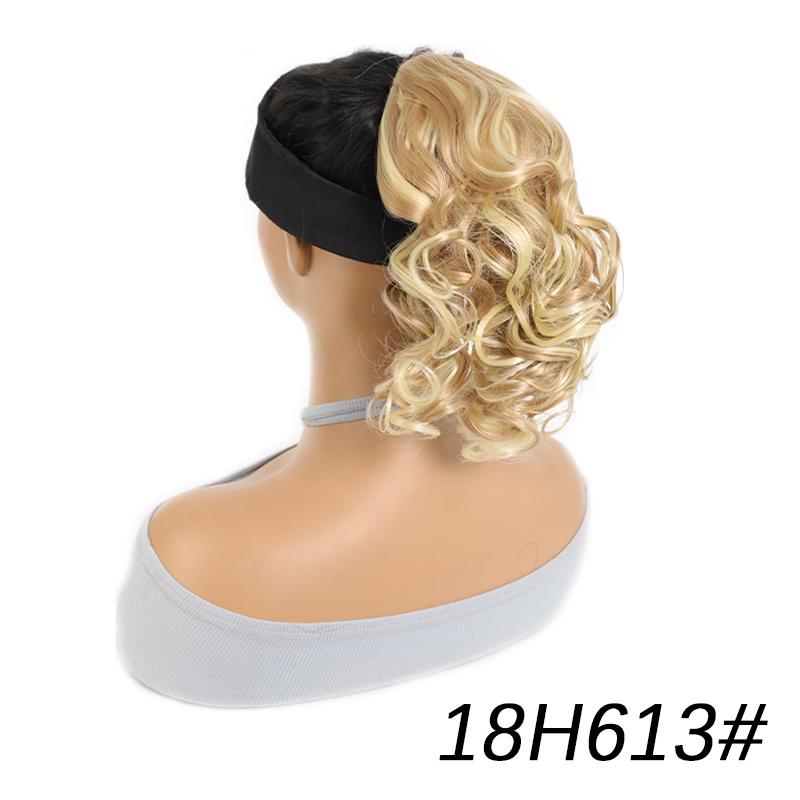 Drawstring short curled ponytail wig synthetic fiber ponytail wig natural and comfortable hair accessories for daily use