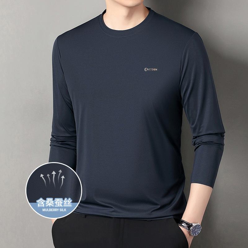 Long Sleevet Autumn Business Casual Minimalist Versatile Crew Neck Men s M