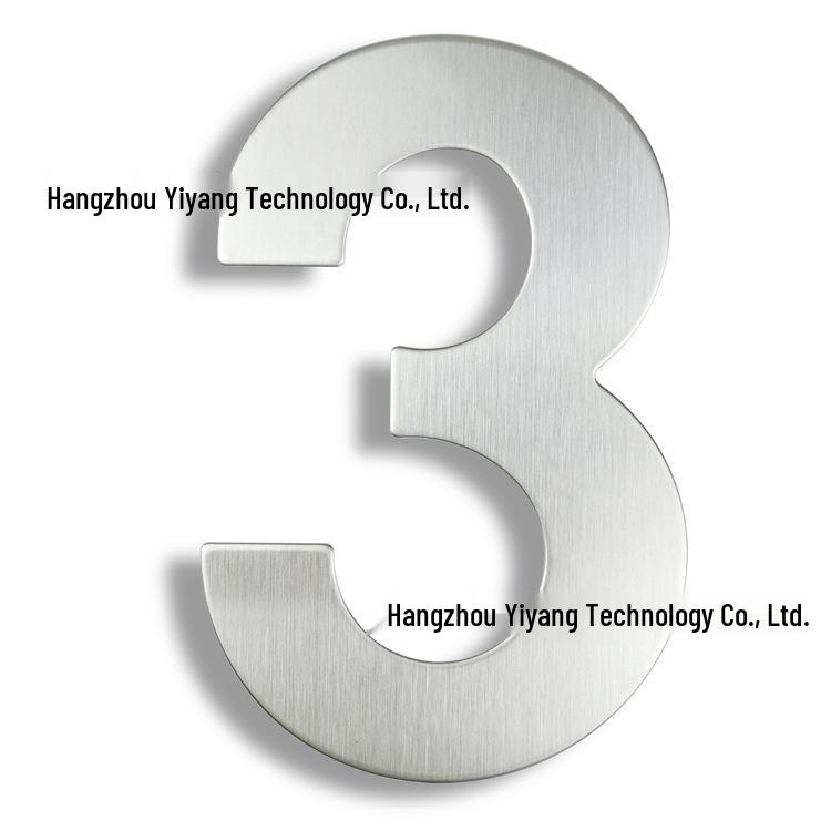 15CM 3D Stainless Steel Outdoor House Number - 6 Inch
