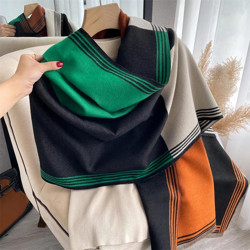 Winter Warm Cashmere Scarf For Women Luxury Print Pashmina Shawl Wrap Neckerchief Female Bufanda Echarpe Design Headband