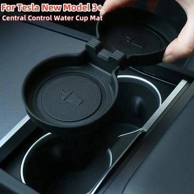 Water Cup Storage Box for Tesla Model 3 Highland Model Y Launch 2025 Central Control Cup Mat Waterproof Anti-Slip Accessories